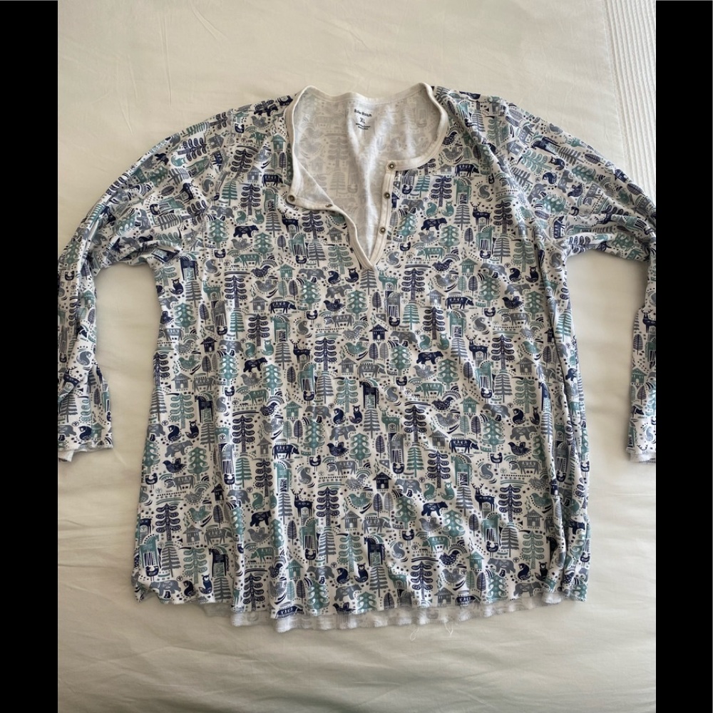Roberta Roller Rabbit Blue and White Pajama Top